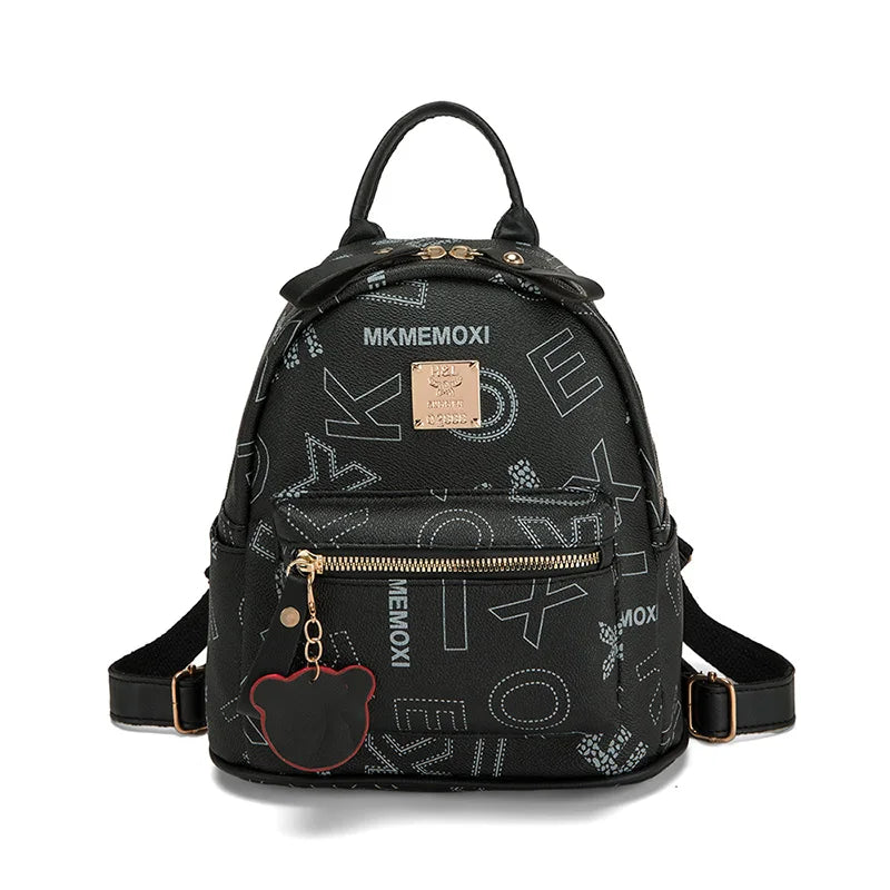 Backpack Purse PU Leather Adjustable Strap Mini Backpack for Women Multi Pockets Rucksack School Bag for Travel Shopping