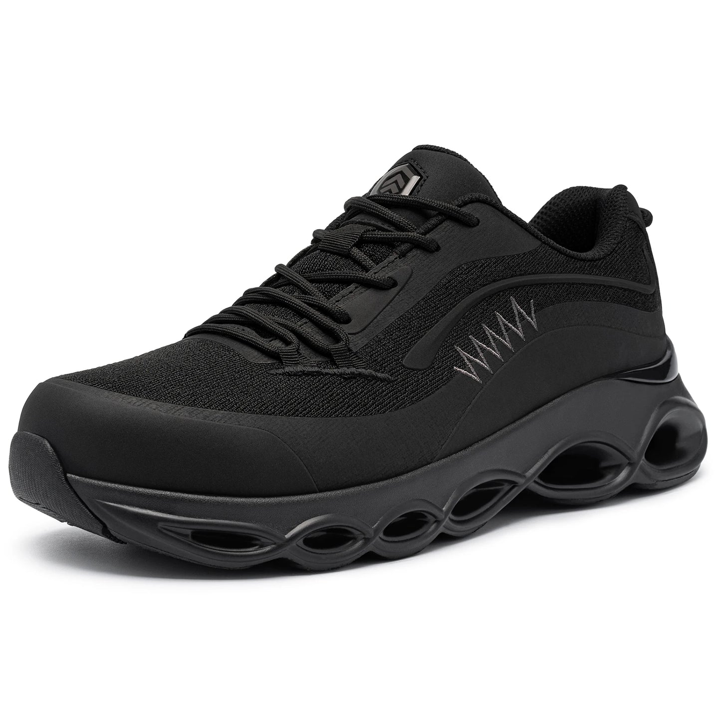 LARNMERN Safety Shoes High Elasticity Shock Absorption Steel Toe Shoes Breathable Work Shoes