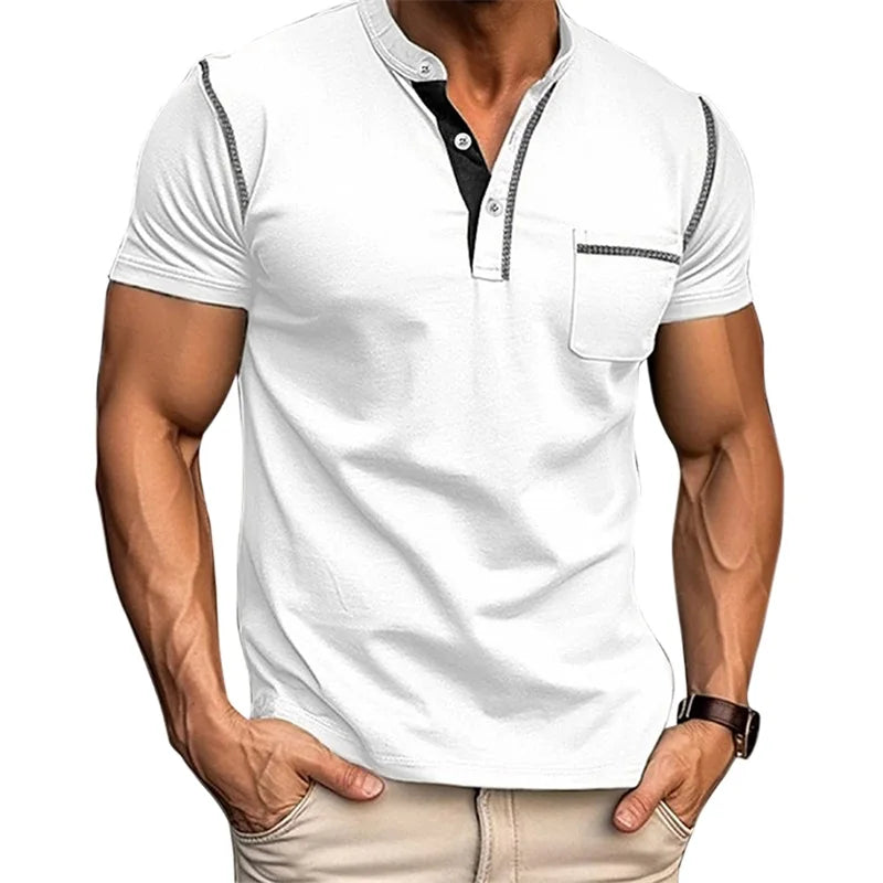 Men s Lightweight V-Neck T-Shirt Breathable  Fit Short Sleeve Casual Tee Soft Comfortable Summer Tops with Pocket
