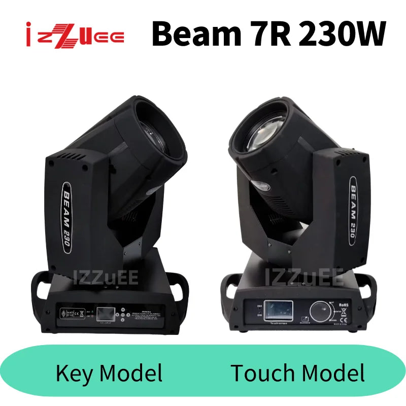 230W 7R Moving Head Light Beam DMX512 Professional Stage Light for DJ Disco Bar Party 24 Prism LED Rainbow Effect Light 