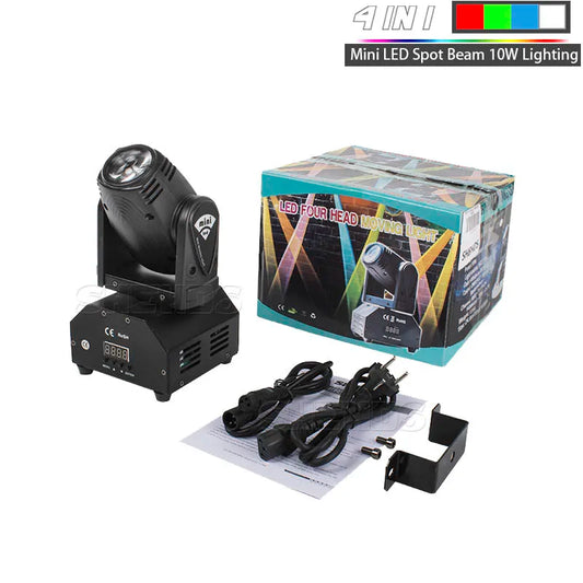 Hot Sell Mini LED 10W Spot Beam Moving Head Light Lyre DMX512 Stage Light Stroboscope For Home Entertainment Professional Stage