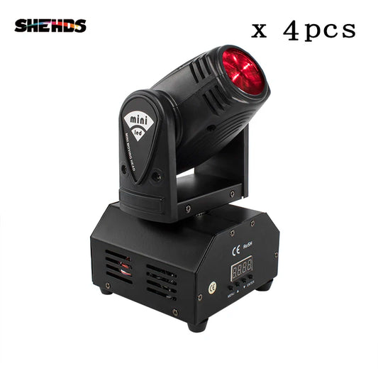 SHEHDS 4PCS Fast Shipping 10W RGBW Mini Led Beam Moving Head Light DJ Bar Concert Professional Stage Equipment