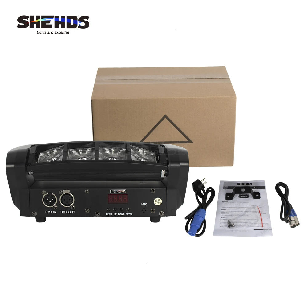 Mini LED 8X6W/9x10W Spider Light RGBW DMX512 Spider Moving Head Beam Light Used In DJ Disco Bar KTV Stage Lighting SHEHDS