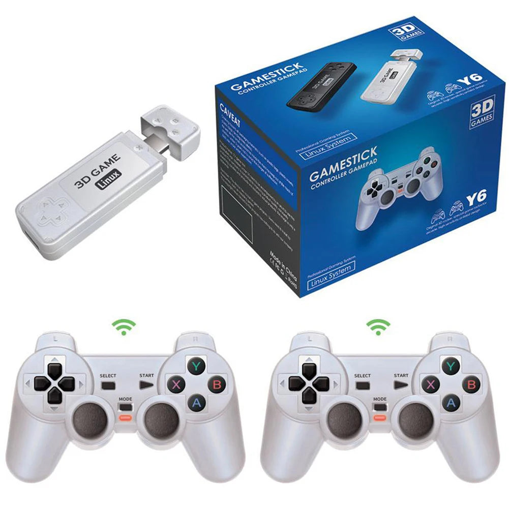 Y6 2.4G Wireless Game TV Stick Retro PS1 Portable Console