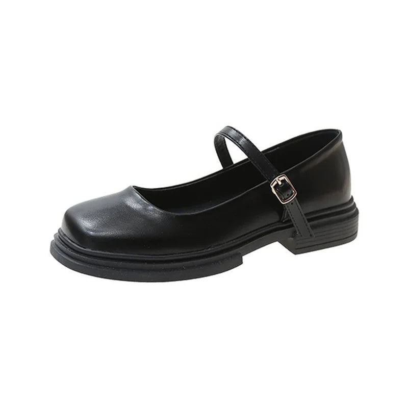 Oulylan Soft Soles Women Shoe Comfortable Thick Soled Leather Shoes Women Spring Autumn New 2024 British Style Shoes for Women