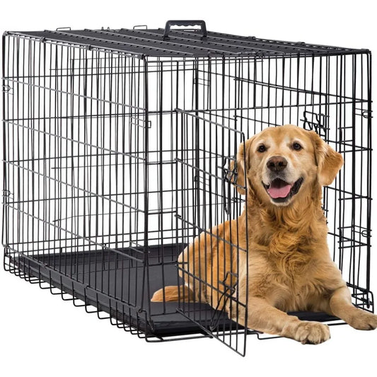 Dog Crates for Large Dogs Folding Mental Wire Crates Dog Kennels Outdoor and Indoor Pet Dog Cage Crate with Double-Door
