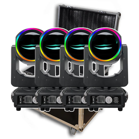 4Pcs/lot 14R 295W Beam Moving Head Light With Aperture Zoom Gobo DMX Stage Lighting Projector DJ Party Concert Double Prismi