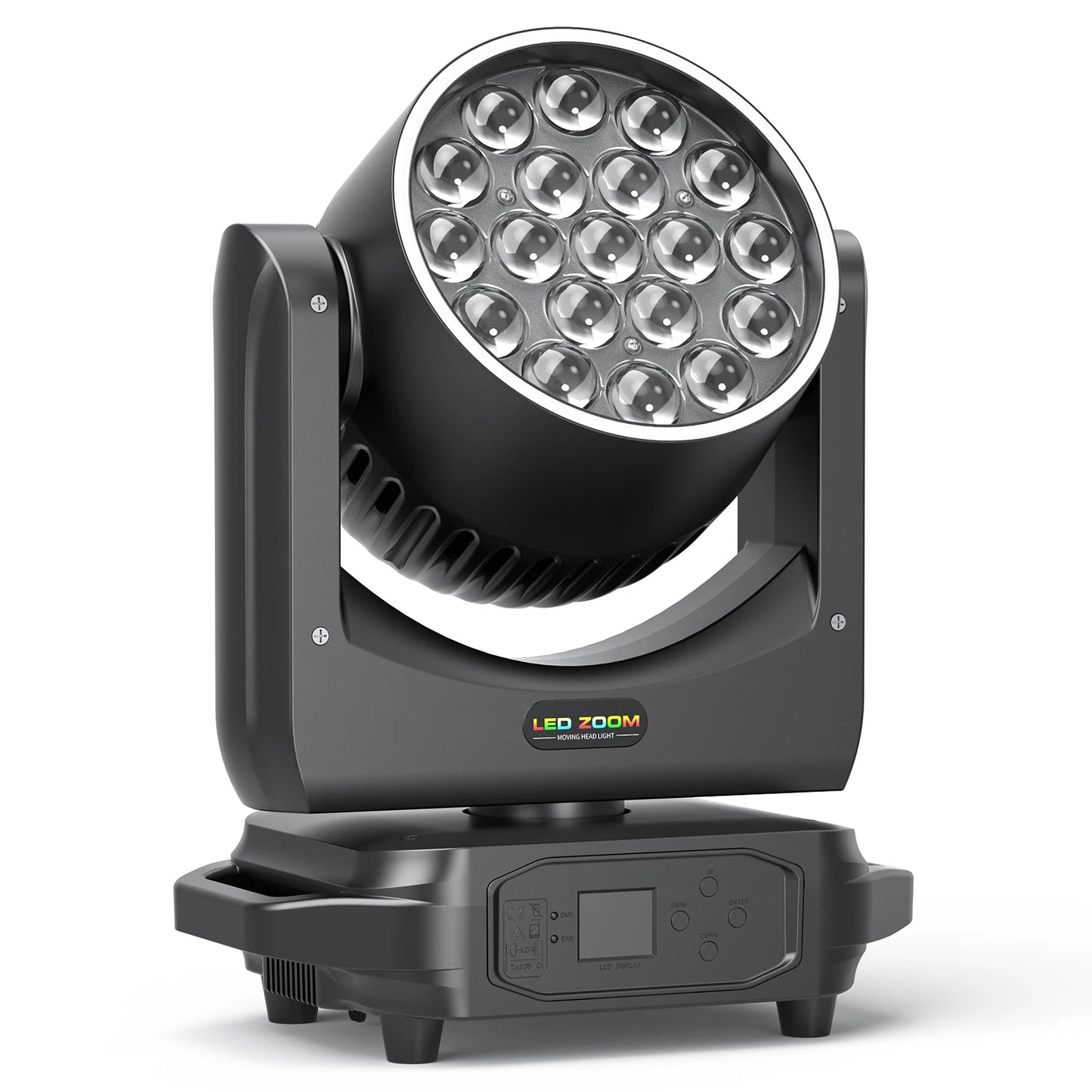 Somspot RGBW LED Moving Head Light Beam Focusing Light Dyeing Projection Light DMX512 Stage Light Effect for KTV Disco Bar Party