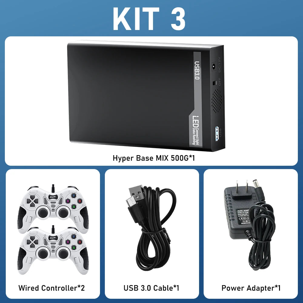 500G Retro Gaming HDD Console with 38200+ Games for XBOX/PS3/PS2/Switch/Wii/WiiU/DC/NES