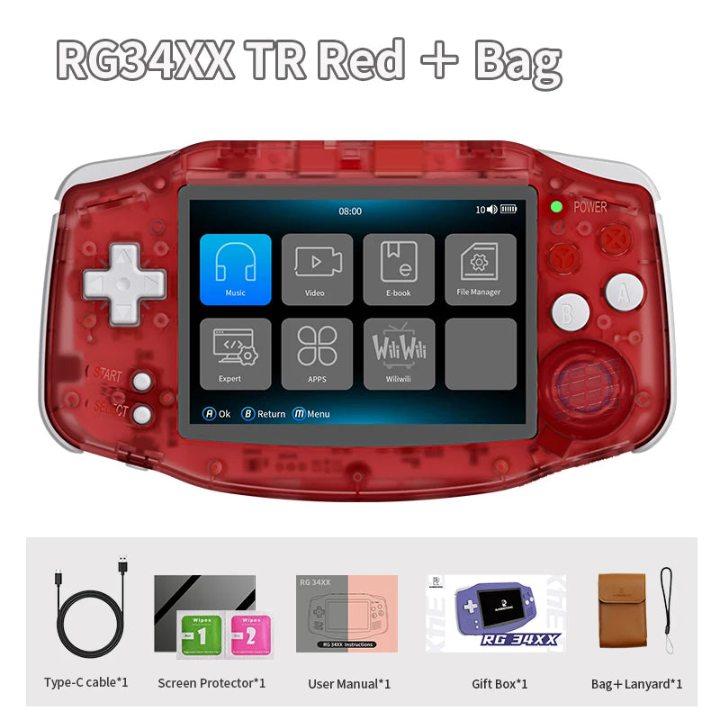 ANBERNIC RG 34XX Retro Handheld Game Console 3.4” HD IPS 720*480 Screen Linux 64-bit Wifi Bluetooth RG34XX Video Gaming Consoles