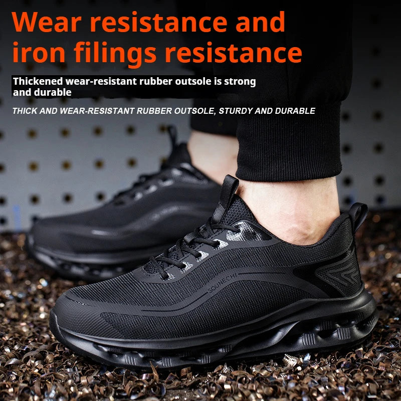 VEIGAR Mens Steel Toe Safety Shoes Puncture Proof Durable