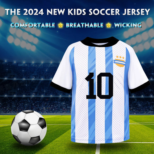 Children's football jersey sports training suit men's and women's 3-piece set loose jersey shorts with stockings