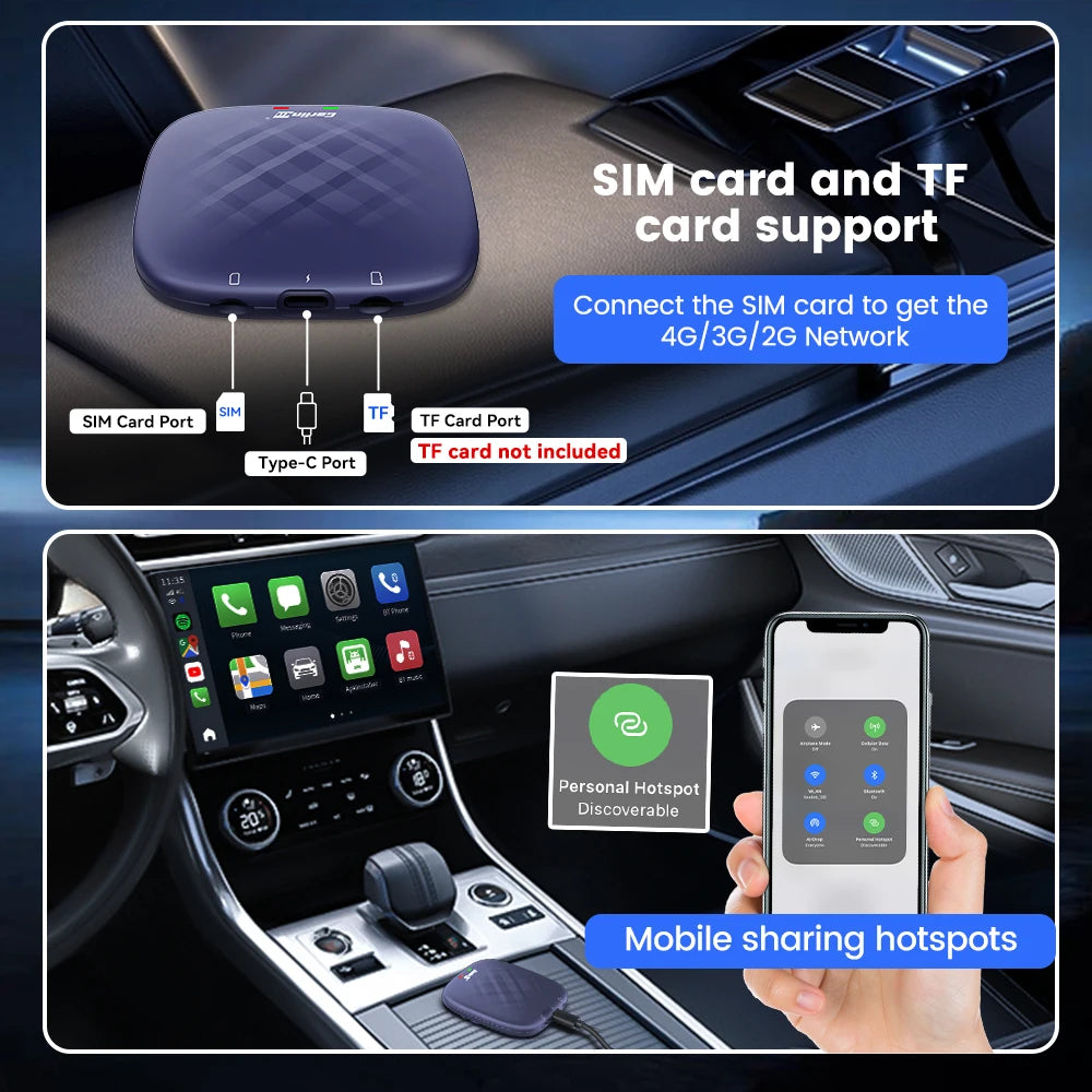 CarlinKit 8G+128G Android 13 CarPlay AI Box Upgrade