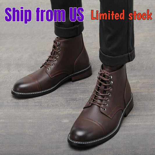 Hecrafted Men Ankle Boots Western Style Comfortable