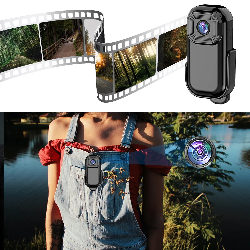 HD 1080P Mini Camera 140 Degree Wide Angle Back Clip VCR