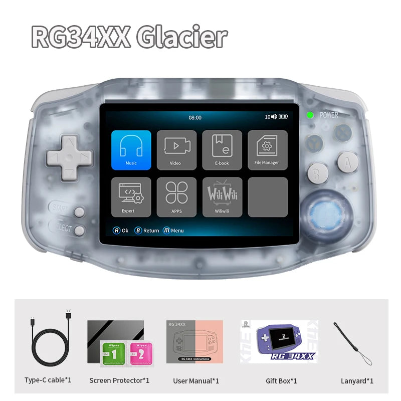 ANBERNIC RG 34XX Retro Handheld Game Console 3.4” HD IPS 720*480 Screen Linux 64-bit Wifi Bluetooth RG34XX Video Gaming Consoles