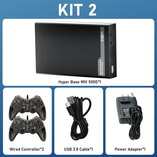500G Retro Gaming HDD Console with 38200+ Games for XBOX/PS3/PS2/Switch/Wii/WiiU/DC/NES
