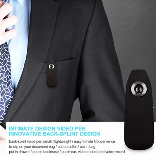 Portable Back Clip Camera HD Micro Cam Pocket Video Recorder Motion Detection for Outdoor Sport Interview Class Meeting