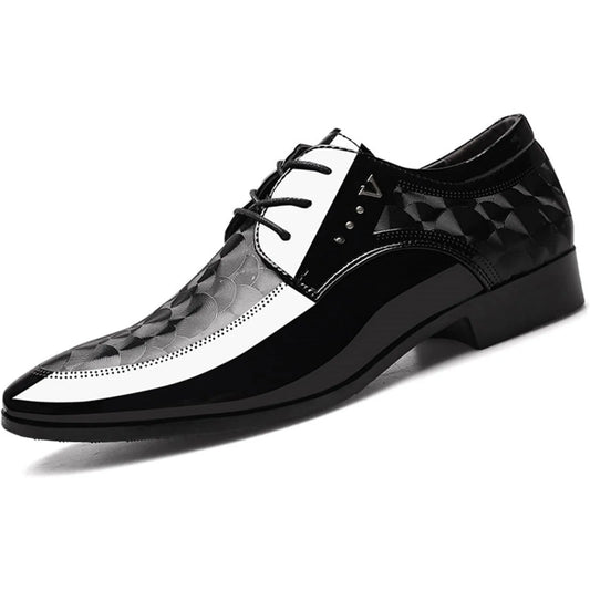 Mens Moire Pattern Oxford Shoes Formal Dress Lace Up Italy