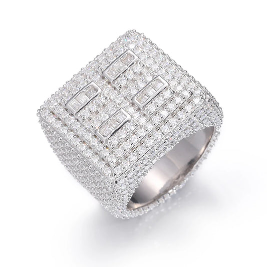 Unisex Baguette Moissanite Cross Rings S925 Jewelry