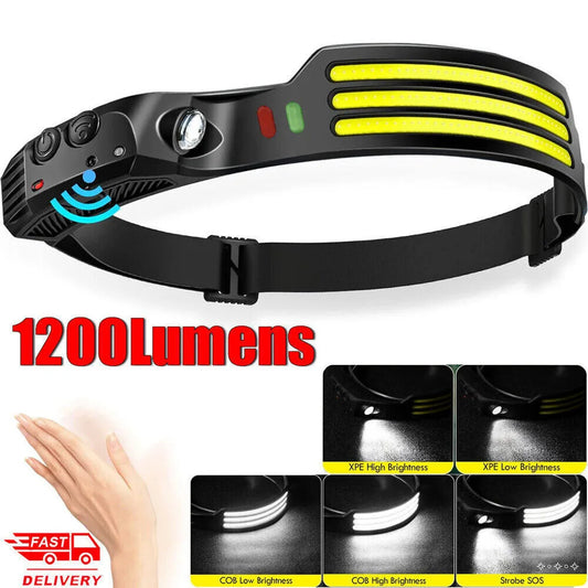 1/2Pcs USB Rechargeable Waterproof LED Headlamp Headlight Head Light Flashlight