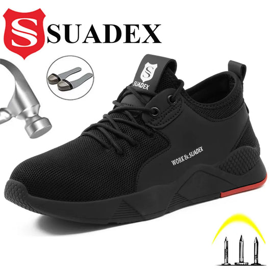 SUADEX Men Work Safety Shoes Steel Toe Cap Anti Smashing