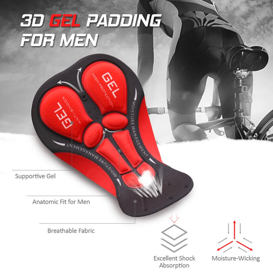 Men's Cycling Underwear Shorts 3D Gel Pad Breathable Non-Slip Bike Shorts Bike Underpant MTB Road Bike Riding Shorts