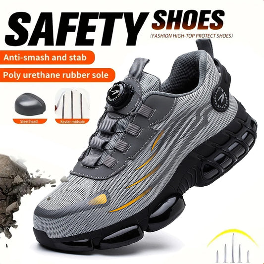 Breathable Lace Free Soft Sole Work Shoes Anti Puncture