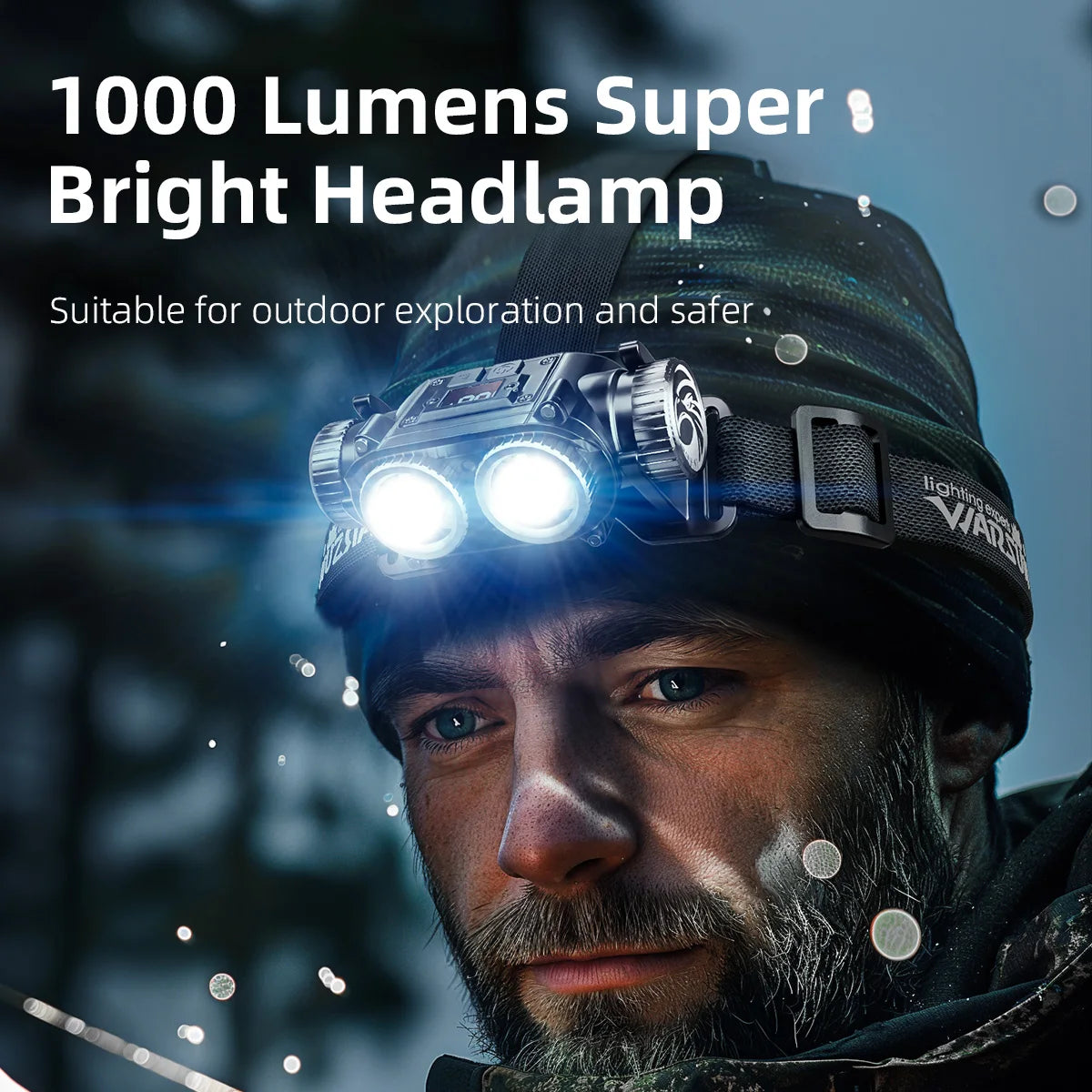 WARSUN Headlamp,Falcon 1500 Lumens, Aluminum Water Resistant