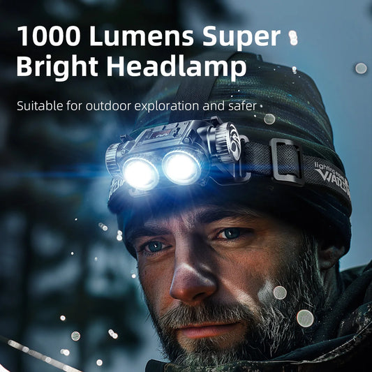 WARSUN Headlamp,Falcon 1500 Lumens, Aluminum Water Resistant