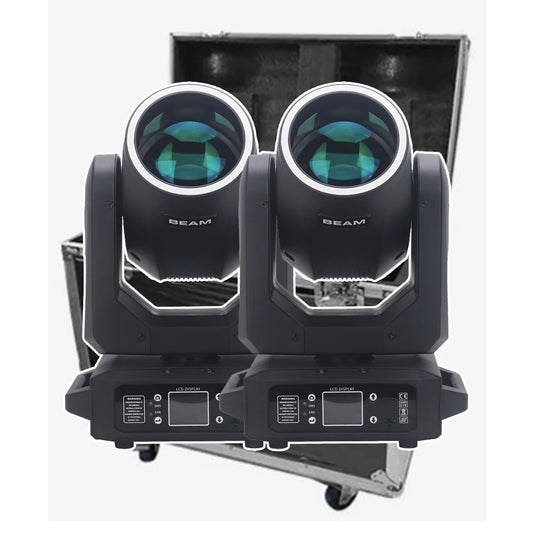 2Pcs/lot LED With Ring Moving Head Light 200W  Beam+Spot+18 Rotating Prisms+Rainbow Effect Dmx Stage Light Effect Light Disco Dj