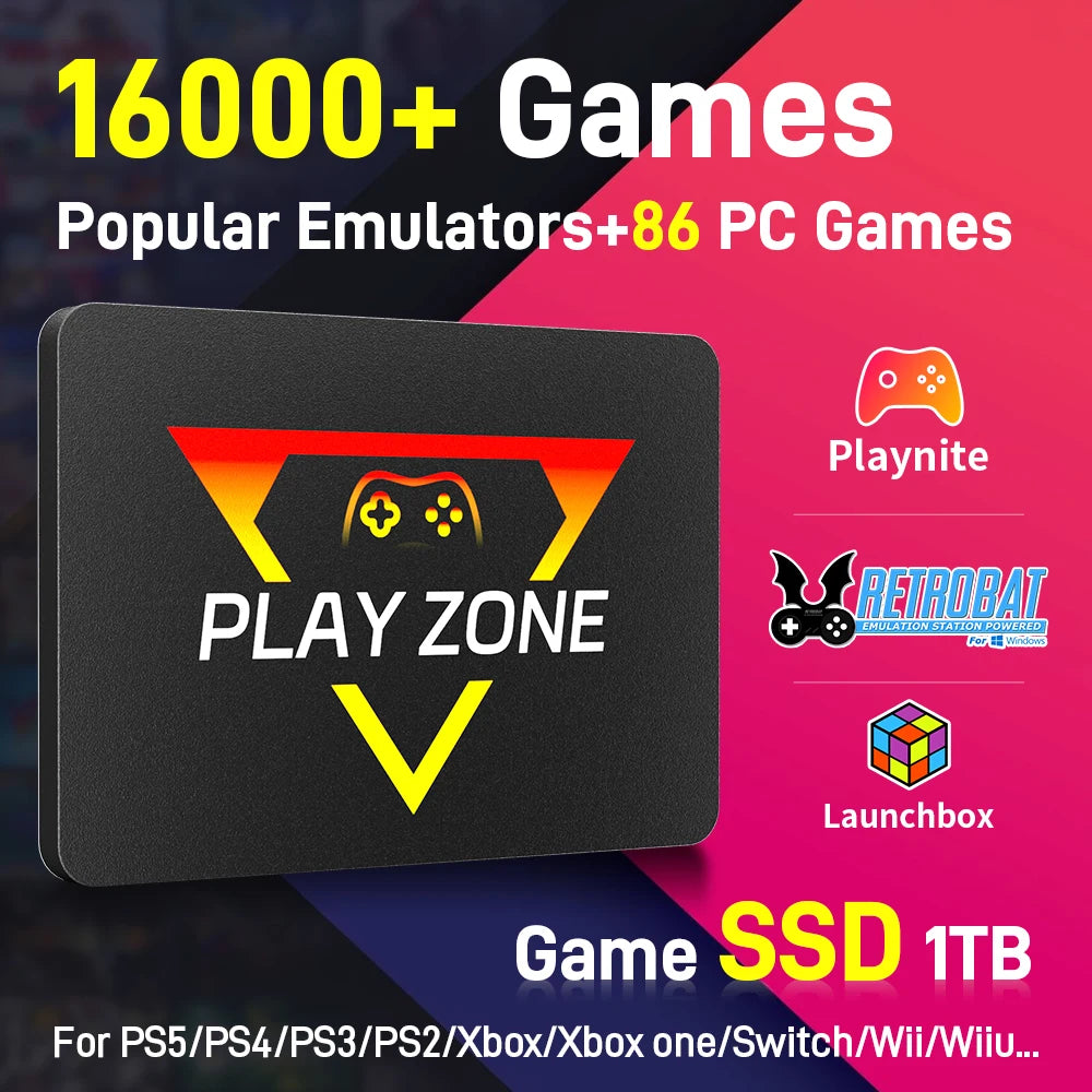 Playzone 1TB SSD Game Consoles For PS5 PS4 Xbox Switch
