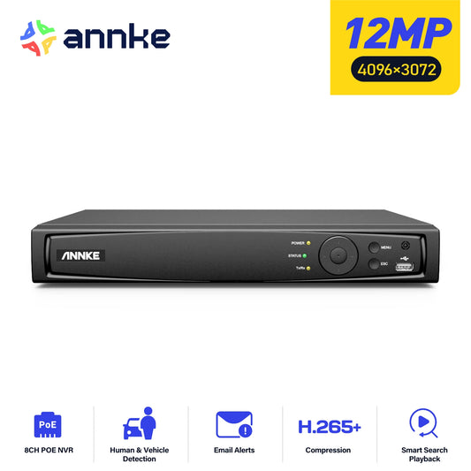 ANNKE 8CH 16CH 12MP POE Video Recorder H.265+ NVR Security