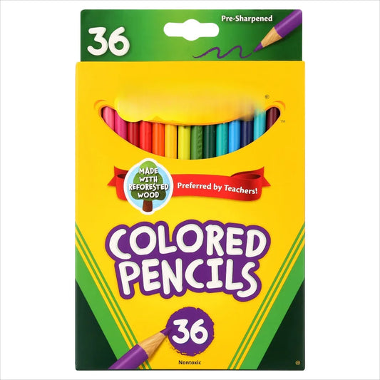 Colored Pencil Set, 36 Ct, Arts & Crafts, School Supplies, GIfts for Kids and Artists