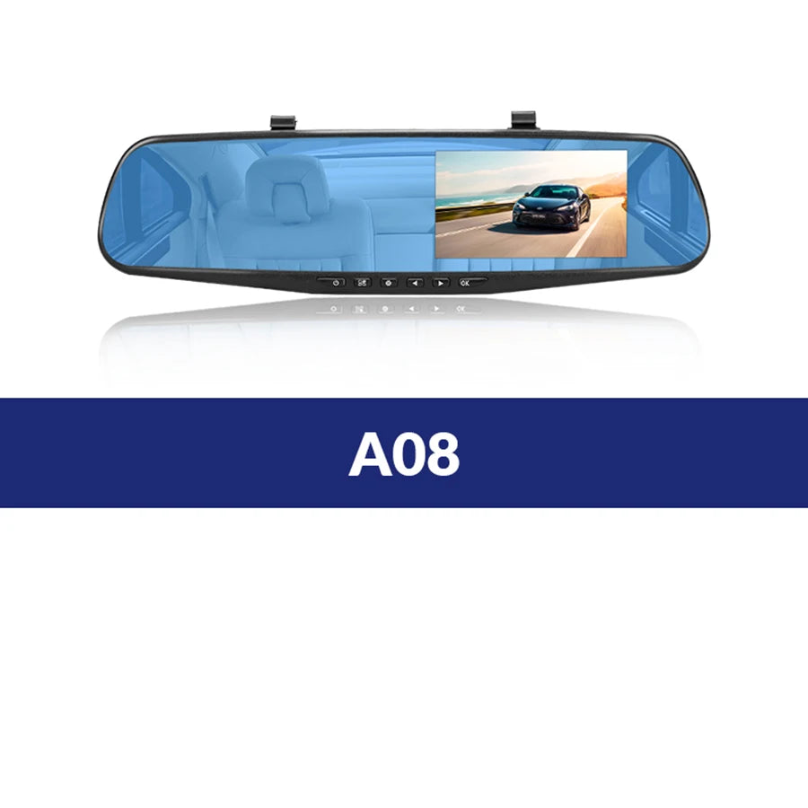 E-ACE Dash Cam 4.3 Inches Car DVR Rearview Mirror Recorder