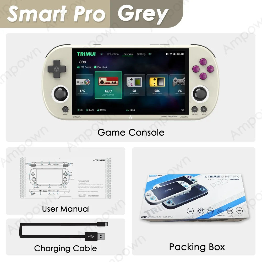 Trimui Smart Pro Handheld Game Console with 4.96 IPS Screen