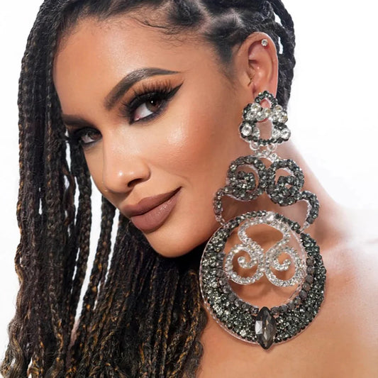 Geometric Earrings Big Crystal for Women Jewelry