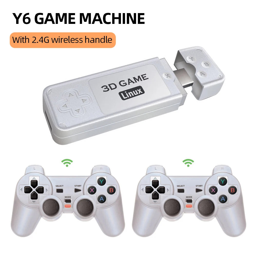 Y6 2.4G Wireless Game TV Stick Retro PS1 Portable Console