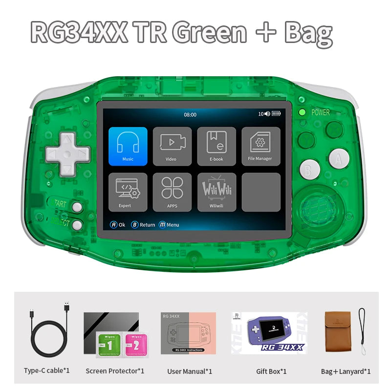 ANBERNIC RG 34XX Retro Handheld Game Console 3.4” HD IPS 720*480 Screen Linux 64-bit Wifi Bluetooth RG34XX Video Gaming Consoles