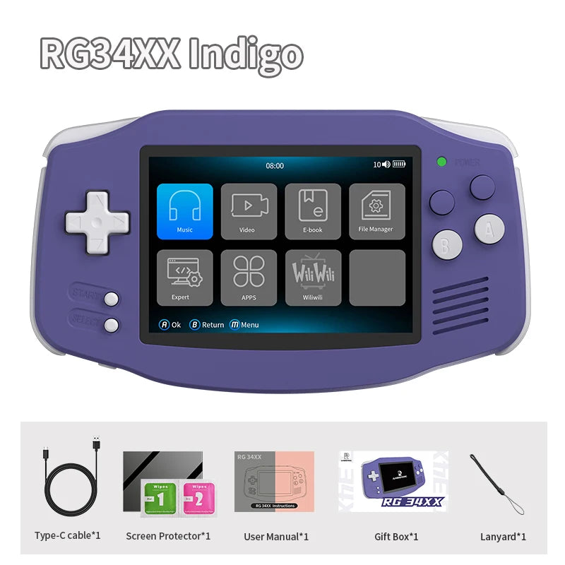 ANBERNIC RG 34XX Retro Handheld Game Console 3.4” HD IPS 720*480 Screen Linux 64-bit Wifi Bluetooth RG34XX Video Gaming Consoles