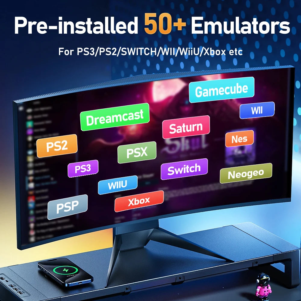 500G Retro Gaming HDD Console with 38200+ Games for XBOX/PS3/PS2/Switch/Wii/WiiU/DC/NES