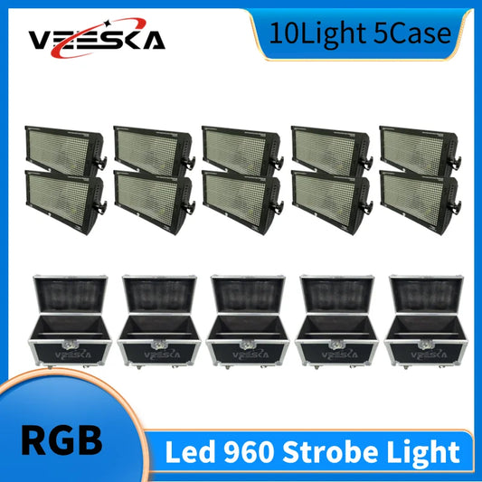 1-10pcs/Lot 960 PCS LED RGB Strobe Light 8 Segments Voice Led Disco Full Color Flash Party Wedding Concert Stage Effect Case