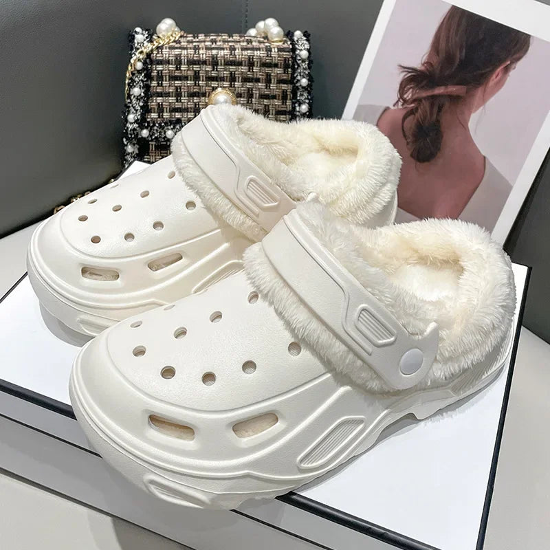 Women's winter slippers with plush cotton soft indoor non-slip shoes flat shoes family bedroom EVA slippers women's shoes