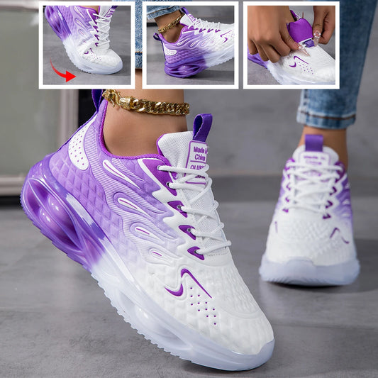 Running shoes for men and women, lightweight mesh breathable comfortable flat soft tennis shoes, couple air cushion sports shoes