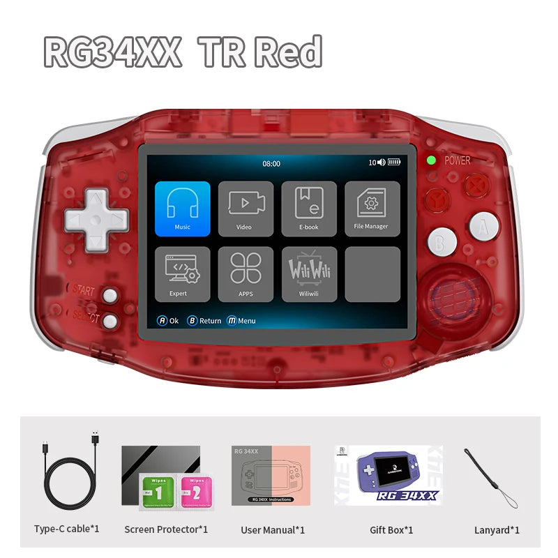ANBERNIC RG 34XX Retro Handheld Game Console 3.4” HD IPS 720*480 Screen Linux 64-bit Wifi Bluetooth RG34XX Video Gaming Consoles