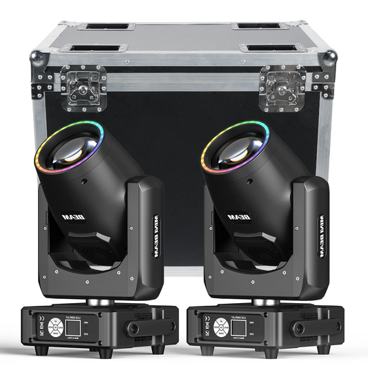 Yiflamefly 2Pcs 450W Moving Head Lights+1Pcs Flightcase With Wheel Combination Set For Wedding Party Music Show Stage Lighting