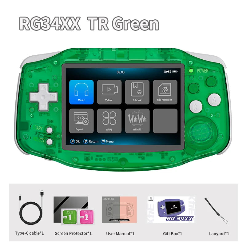ANBERNIC RG 34XX Retro Handheld Game Console 3.4” HD IPS 720*480 Screen Linux 64-bit Wifi Bluetooth RG34XX Video Gaming Consoles