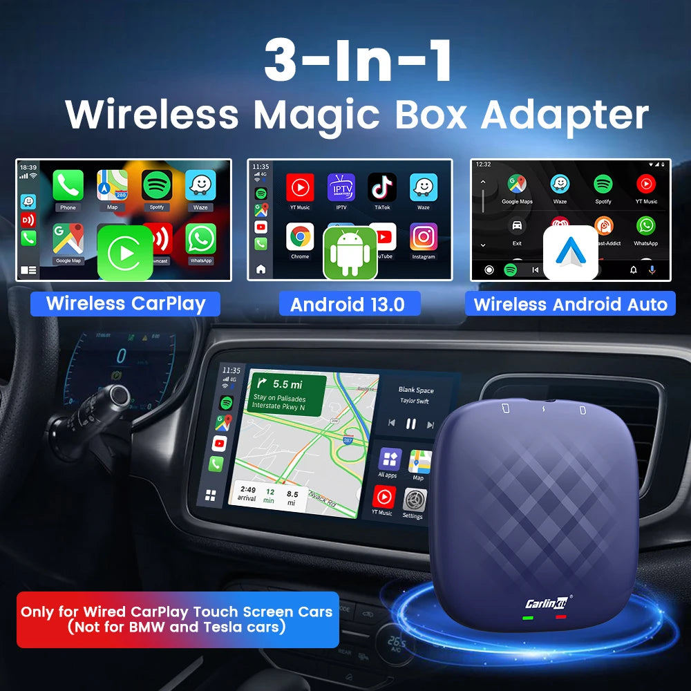 CarlinKit 8G+128G Android 13 CarPlay AI Box Upgrade