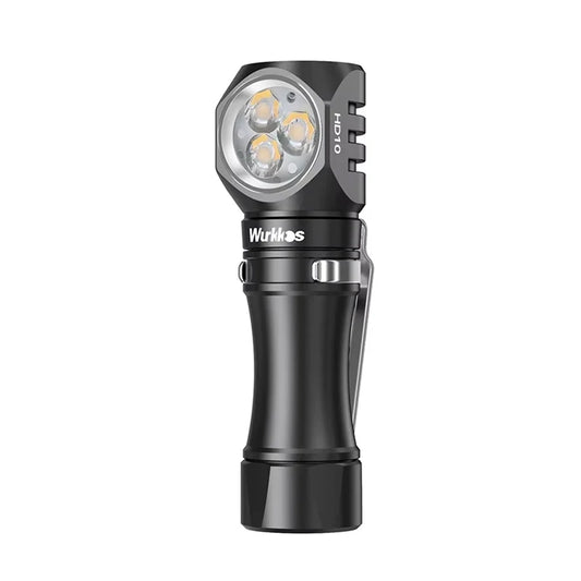 Wurkkos HD10 Headlamp Rechargeable 14500 IP68 Mini EDC 1200Lm 3* 90 CRI LEDs + 3* RGB Aux LEDs Anduril 2.0 Fishing Camping Torch