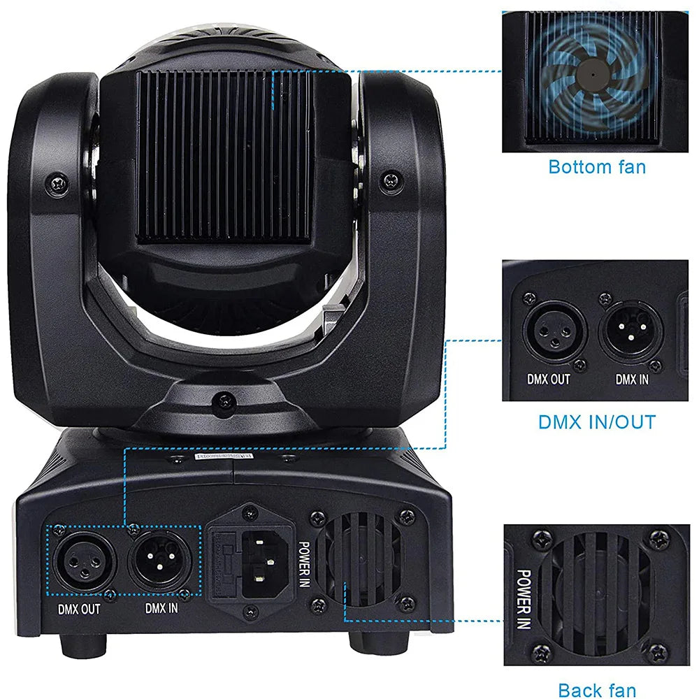 Professional Moving Head Beam LED Disco Light with 8 Gobos 9/11CH Sound/DMX DJ Lights for Stage Bars Wedding Party LS10
